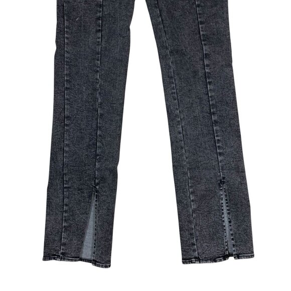 Lumiere Split Hem Pants M Charcoal Gray High Waist Skinny Stretch Jeans - Picture 3 of 7
